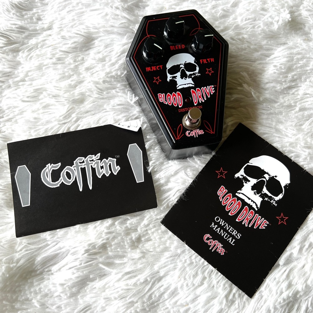 Coffin Case BDFX-1 Blood Drive Distortion Pedal‎ Electric Guitar Box + Manual